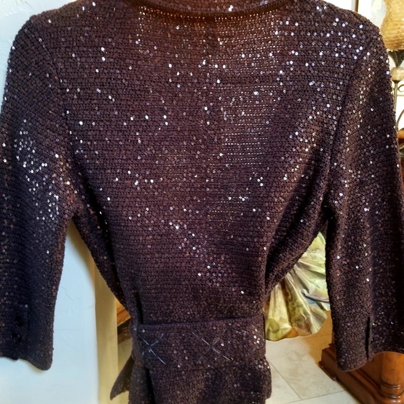 Stunning Mahogany Brown & Swarovski Sweater NWT - Picture 4 of 6